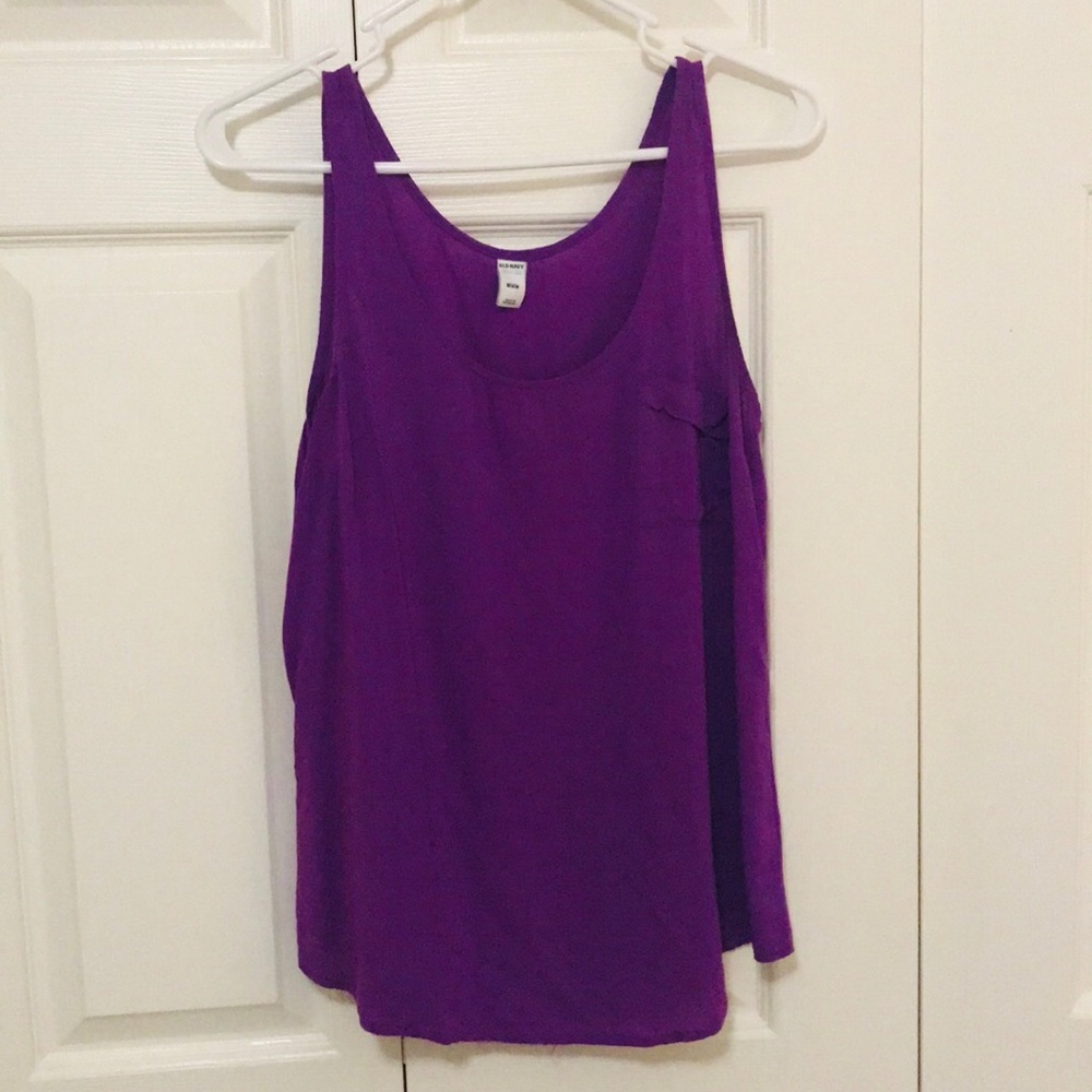 Purple Old Navy Pocket Tank Blouse